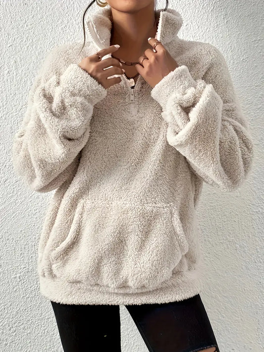 Nina | Teddy Sweatshirt met Rits